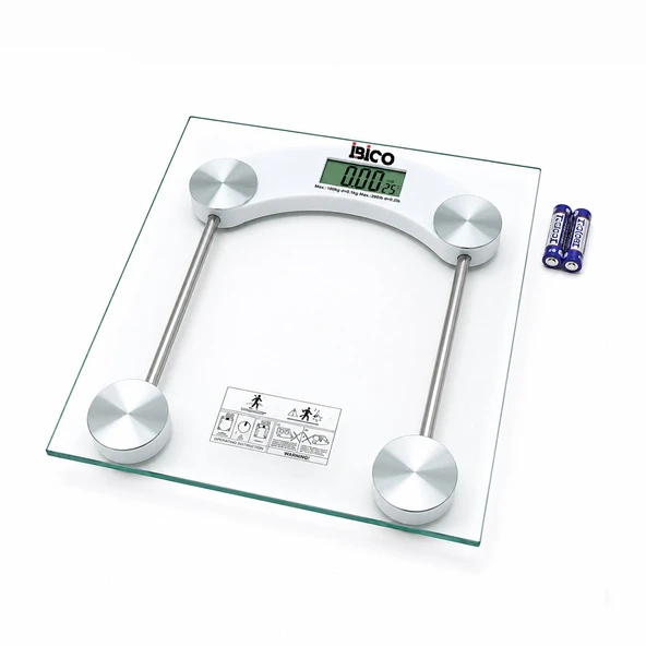 Di̇ji̇tal - Pi̇lli̇ Kare Banyo Baskül Terazi̇ Tarti Lcd Ekran 180Kg/0.1G 30X30Cm İ11-025 (5047) ürün görseli 1