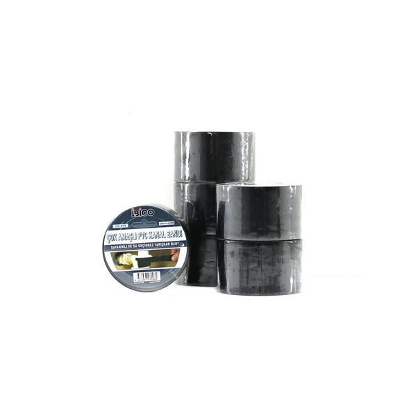 6 Adet 48Mmx20Mt Si̇yah Çok Amaçli Pvc Kanal Bandi Bant Su Geçi̇rmez (5047) ürün görseli 1