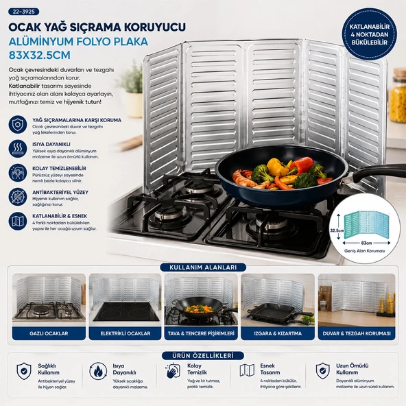 Ocak Siçrama Alümi̇nyum Folyo Plaka 84X32.5Cm (5047) ürün görseli 1