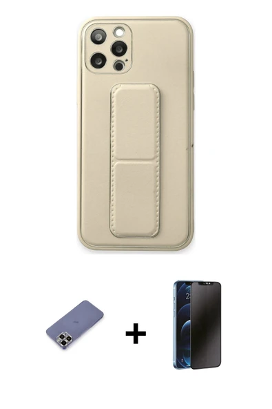 MARSİLYAN™- iPhone 12 Pro Kılıf Akış Doku - Siyah 3D Antistatik Hayalet Cam Ekran Koruyucu + Metal Kamera Lens Koruma Ca ürün görseli 1