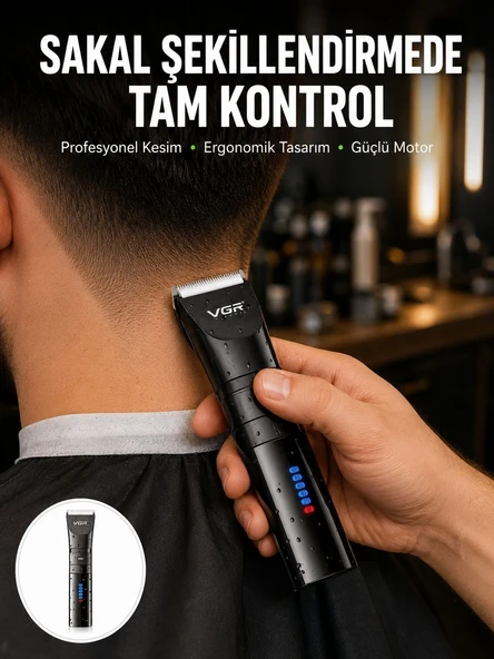 Şarjlı Tıraş Makinesi – Dijital Ekranlı, Ipx7 Su Geçirmez, Titanyum Lı Yeni Nesil ürün görseli 1