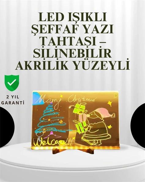 Dekoratif Led Yazı Tahtası – Silinebilir, Neon Kalemli, Planlama Hatırlatma İçin İdeal ürün görseli 1