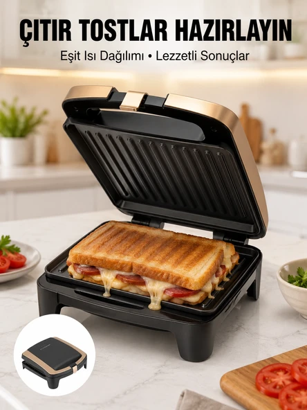 Tost Makinesi Ev Tipi Pratik Kullanım 4 Tost Kapasiteli Yeni Nesil ürün görseli 1