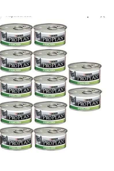 Proplan Sterilised Ton Balıklı Ve Somonlu Kısırlaştırılmış Yetişkin Kedi Maması Konserve 12x85 Gr ürün görseli 1