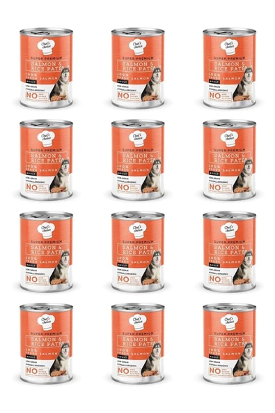 Chef's Choice Kıyılmış Somonlu ve Pirinçli Köpek Konservesi 400gr x 12 Adet ürün görseli 1