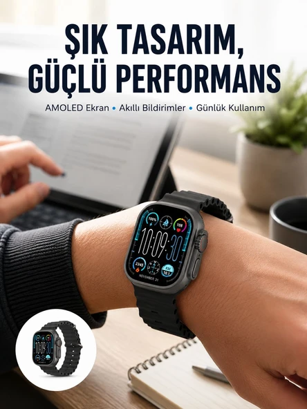 Ekran 49Mm Tasarım 3 Kordonlu Akıllı Saat Yeni Nesil ürün görseli 1
