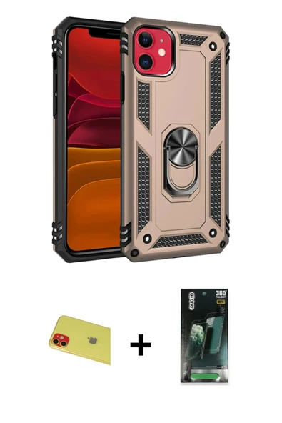 MARSİLYAN™- iPhone 11 Kılıf Ahenk Klasik Koleksiyonu - Siyah 360 Mat Full Body Arka Koruyucu + Rainbow Kamera Lens Korum ürün görseli 1
