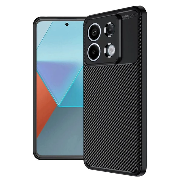 13 4G Auto Focus Karbon Kapak - Siyah ürün görseli 1