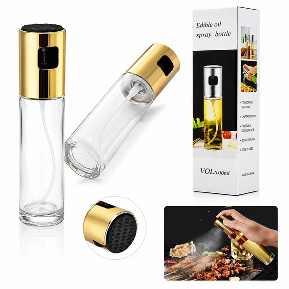 100 Ml Sprey Cam Yağdanlik Krom - Renkli̇ Sprey Kafa - İnce Uzun Şi̇şe (5047) ürün görseli 1