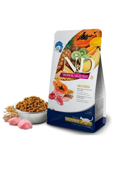 Nd Tropical Selection Kuzu Etli Tropikal Meyveli Kısırlaştırılmış Kedi Maması 10 KG ürün görseli 1