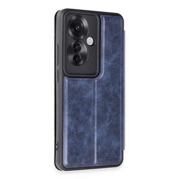 Reno 11F Flip Cover - Lacivert - Resim 2