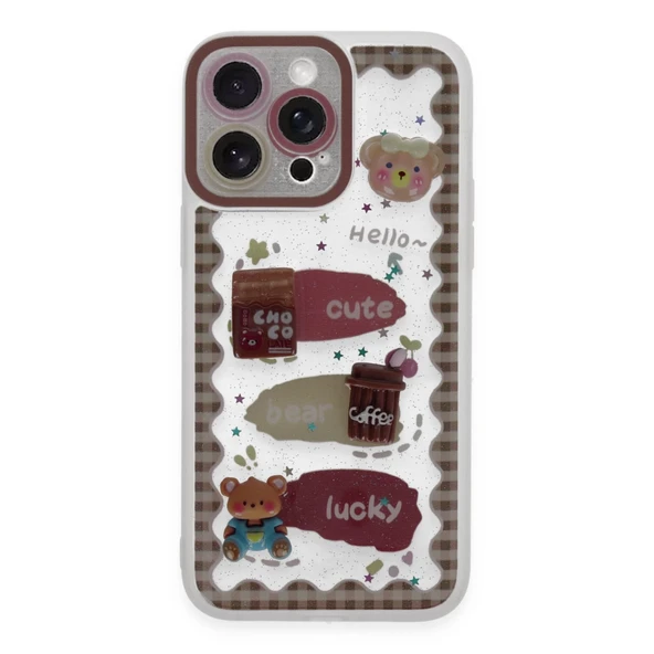 İphone 14 Sweet Desenli Silikon Kapak - Şeffaf ürün görseli 1