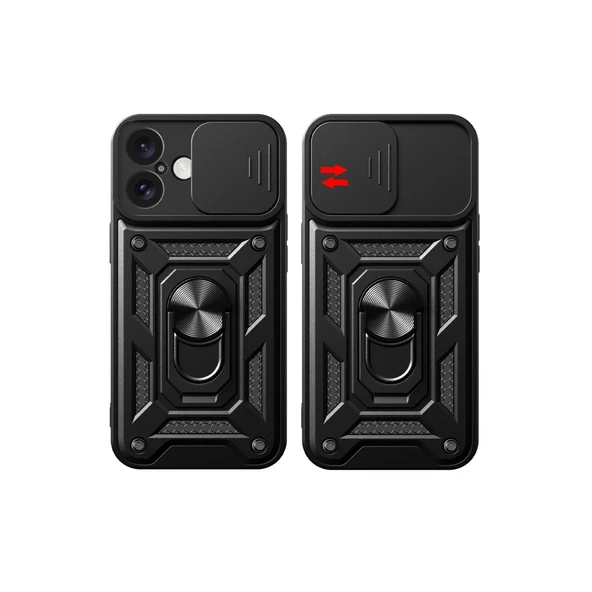 İphone 16 Pars Lens Yüzüklü Silikon - Lacivert - Resim 2