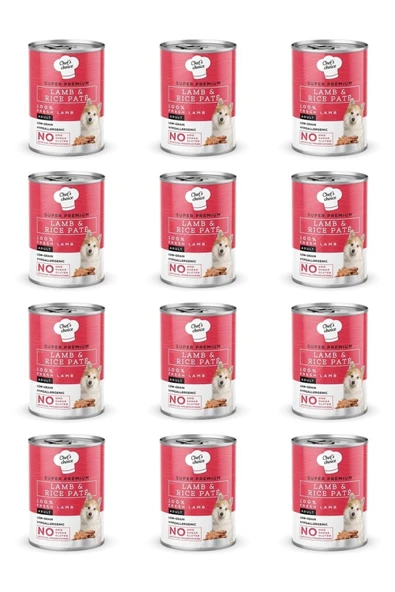 Chef's Choice Kuzulu Pirinçli Ezme Köpek Konseve Mamasi 400 Gr x 12 Adet ürün görseli 1