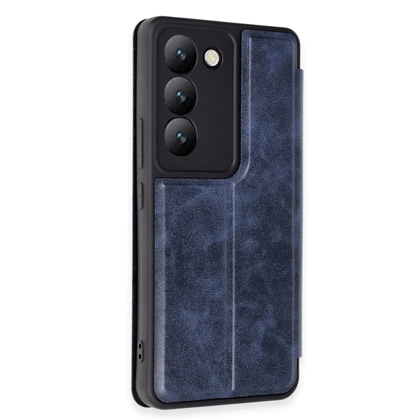 V30 Lite 4G Flip Cover - Lacivert - Resim 2