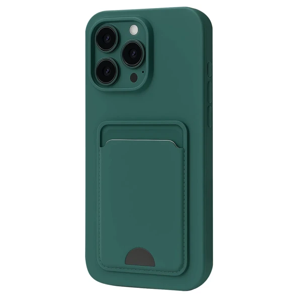 İphone 16 Kelvin Kartvizitli Silikon - Koyu Yeşil ürün görseli 1