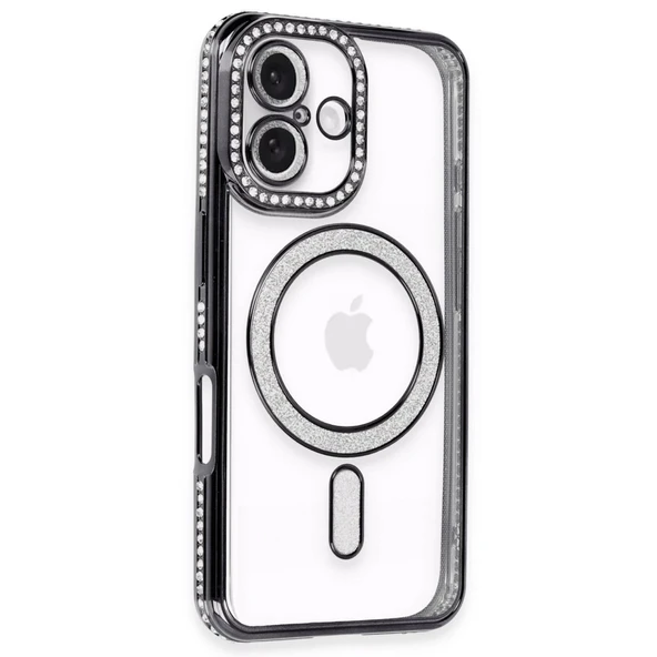 İphone 16 Joke Simli Magneticsafe - Siyah - Resim 2