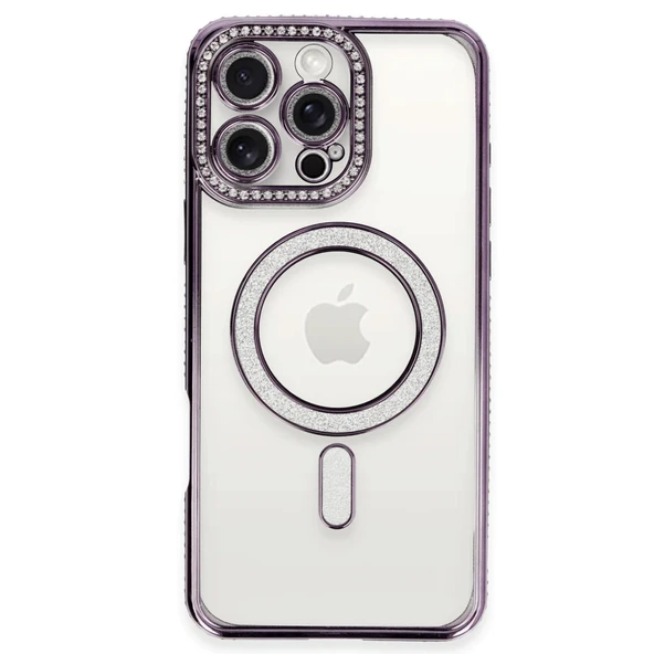 İphone 16 Joke Simli Magneticsafe - Derin Mor - Resim 2