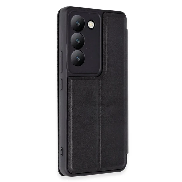 V30 Lite 4G Flip Cover - Siyah - Resim 2