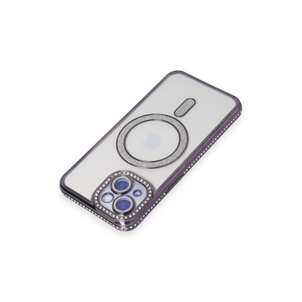 İphone 13 Joke Simli Magneticsafe - Derin Mor - Resim 3
