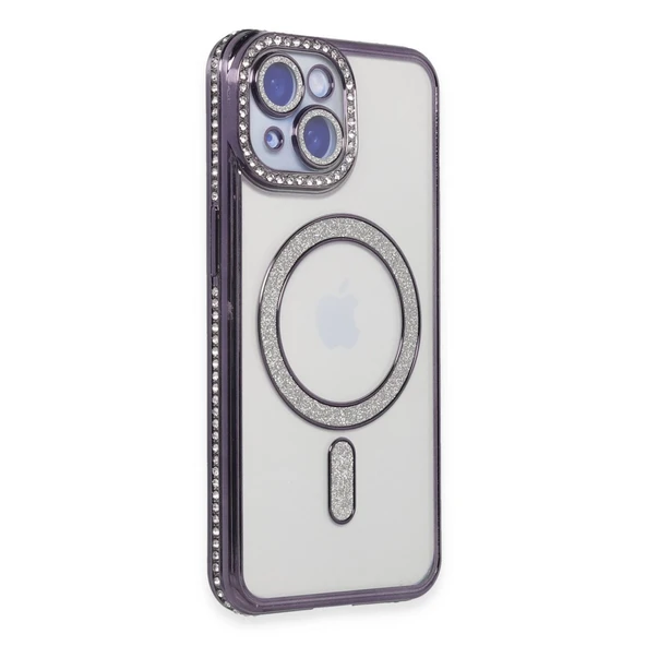 İphone 13 Joke Simli Magneticsafe - Derin Mor ürün görseli 1