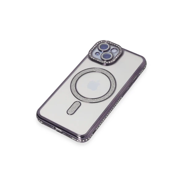 İphone 13 Joke Simli Magneticsafe - Derin Mor - Resim 2