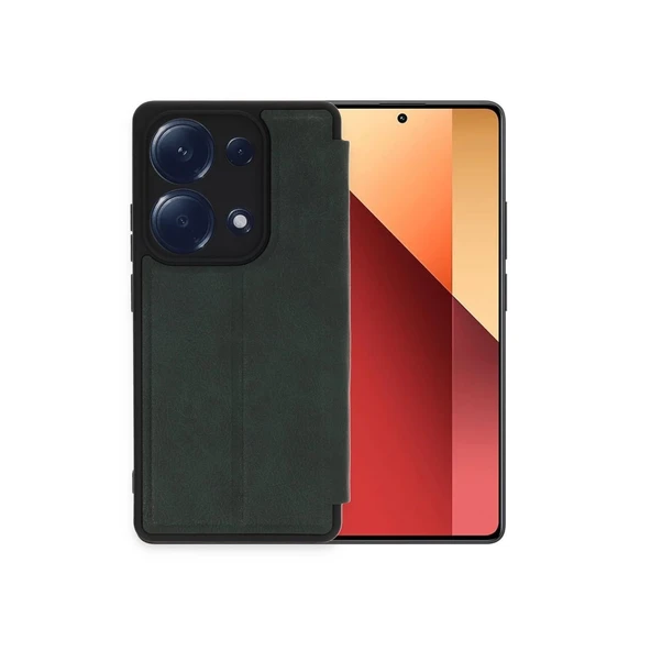 13 4G Flip Cover - Koyu Yeşil - Resim 2