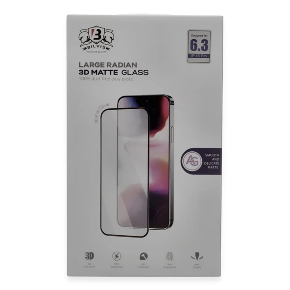 İphone 16 Bilvis 3D Mat Cam Ekran ürün görseli 1