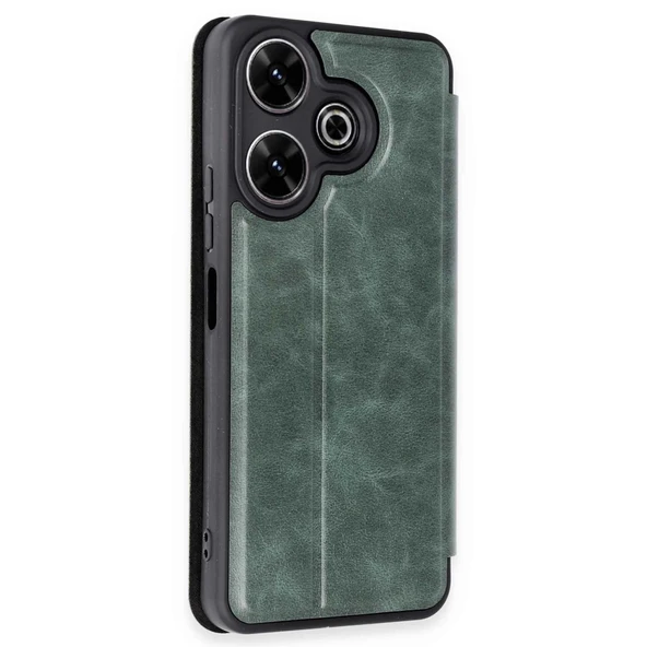 13 4G Flip Cover - Koyu Yeşil - Resim 2
