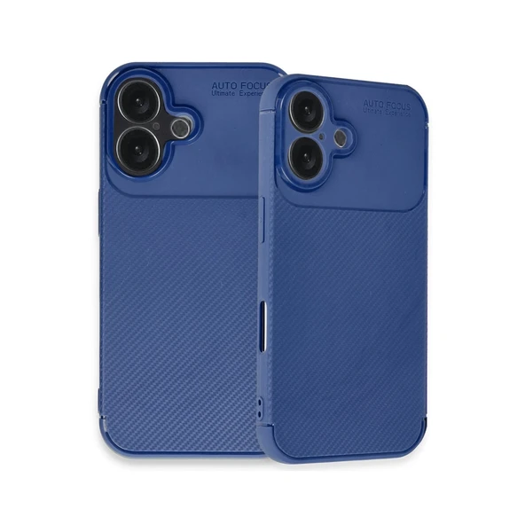 İphone 16 Auto Focus Karbon Kapak - Lacivert - Resim 3