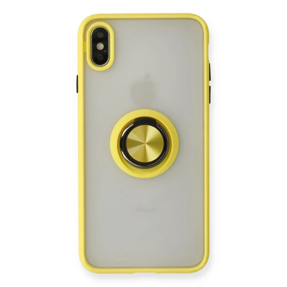 İphone X Montreal Yüzüklü Silikon Kapak - Sarı ürün görseli 1