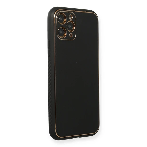İphone 11 Coco Deri Silikon Kapak - Siyah - Resim 2