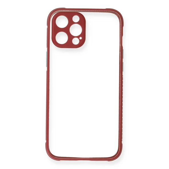 İphone 12 Miami Şeffaf Silikon - Fuşya - Resim 2