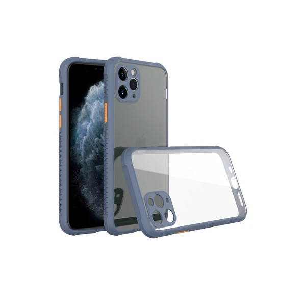 İphone 11 Miami Şeffaf Silikon - Gri ürün görseli 1