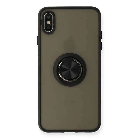 İphone Xs Montreal Yüzüklü Silikon Kapak - Siyah ürün görseli 1
