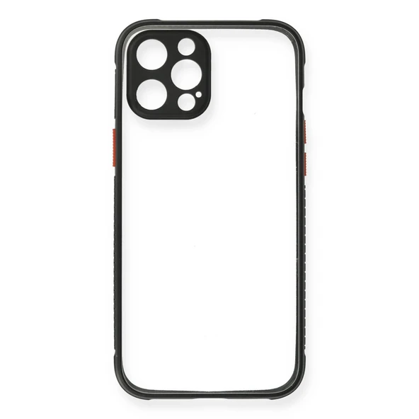 İphone 12 Miami Şeffaf Silikon - Siyah - Resim 2