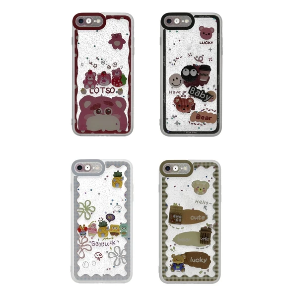 İphone 7 Sweet Desenli Silikon Kapak - Pembe - Resim 2