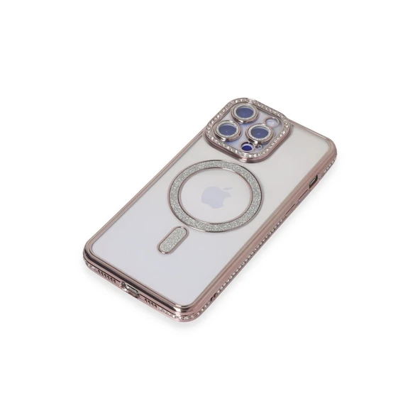 İphone 14 Joke Simli Magneticsafe - Pembe - Resim 3