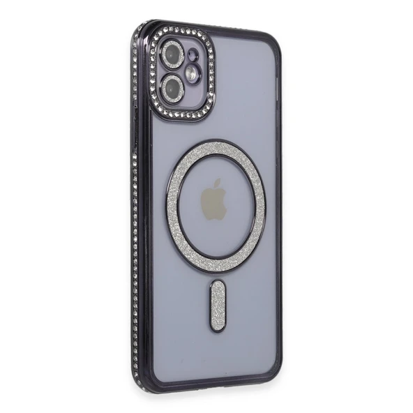 İphone 11 Joke Simli Magneticsafe - Siyah - Resim 2