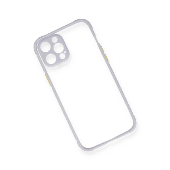 İphone 12 Miami Şeffaf Silikon - Lila - Resim 3