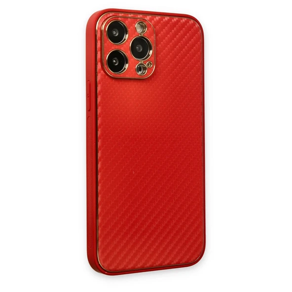 İphone 13 Coco Karbon Silikon - Kırmızı - Resim 3