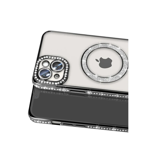 İphone 14 Joke Simli Magneticsafe - Siyah - Resim 2