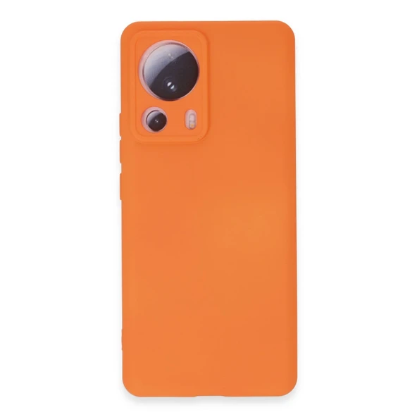 Mi 13 Lite Nano İçi Kadife Silikon - Turuncu ürün görseli 1