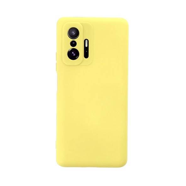Mi 11T Nano İçi Kadife Silikon - Sarı ürün görseli 1