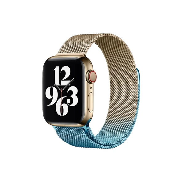 Watch 38Mm Metal Mıknatıslı Kordon - Metalik Gold-Mavi ürün görseli 1
