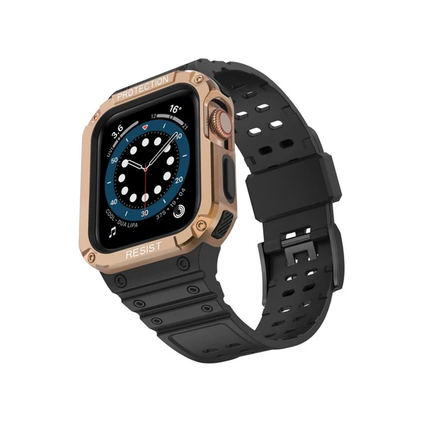 Watch 42Mm Kr401 Silikon Kordon - Siyah-Rose ürün görseli 1