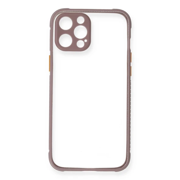 İphone 12 Miami Şeffaf Silikon - Mor - Resim 2