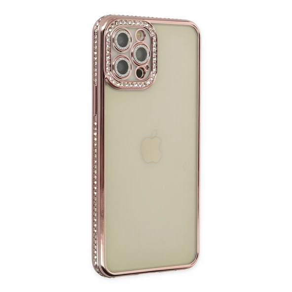 İphone 12 Joke Taşlı Silikon - Pembe ürün görseli 1