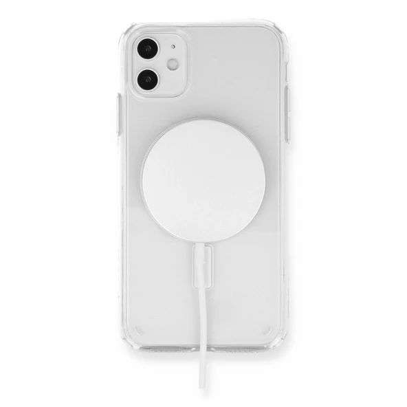İphone 11 Magneticsafe Şeffaf Silikon - Şeffaf - Resim 3