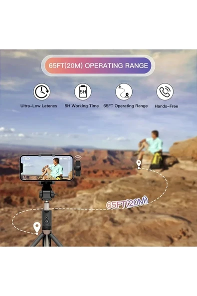 Çiftli Yaka Mikrofon Seti Telefon Vlog Yayın - Resim 4